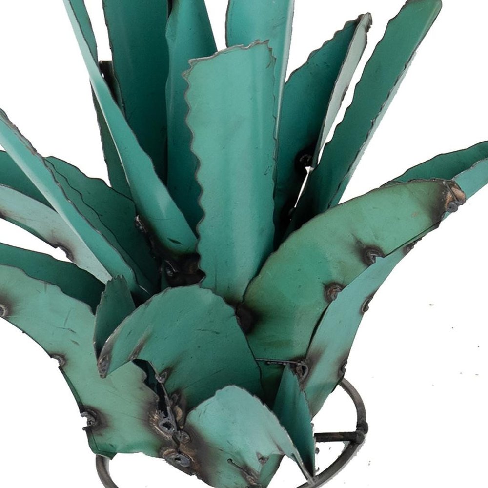20" Turquoise Metal Succulent Garden Hanging Wall or Door Decor — view 5