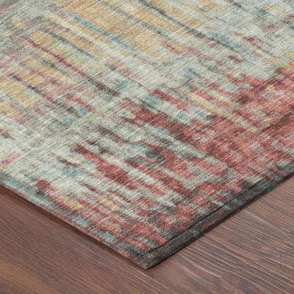 3' X 5' Coral And Sage Abstract Washable Indoor Outdoor Area Rug HomeRoots