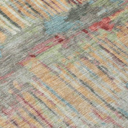 8' X 10' Coral And Sage Abstract Washable Indoor Outdoor Area Rug HomeRoots