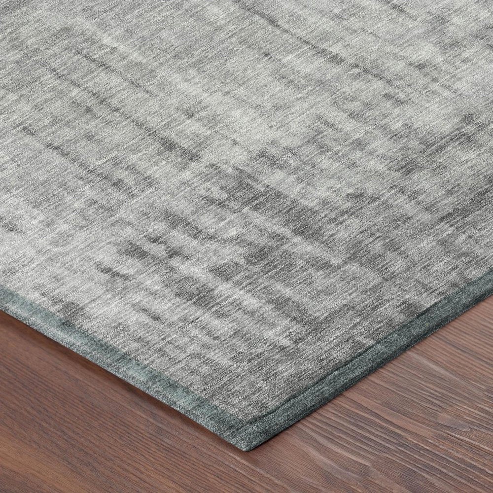 8' Gray And Silver Round Abstract Washable Indoor Outdoor Area Rug HomeRoots