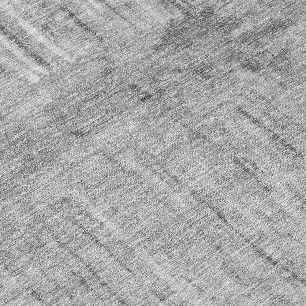 8' Gray And Silver Round Abstract Washable Indoor Outdoor Area Rug HomeRoots