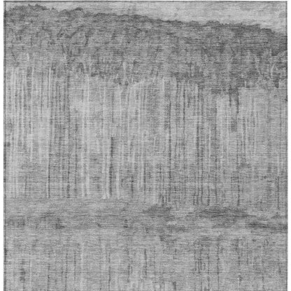 8' X 10' Gray And Silver Abstract Washable Indoor Outdoor Area Rug HomeRoots
