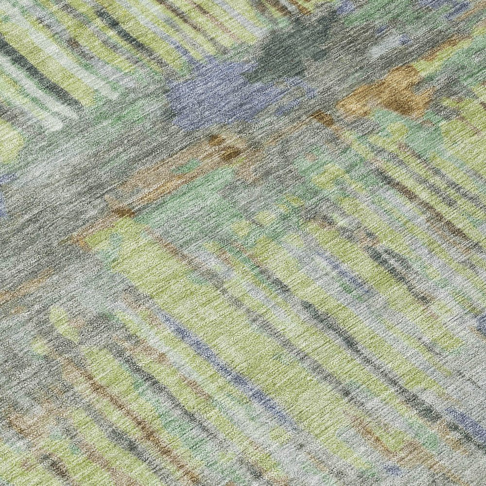 8' Khaki And Taupe Round Abstract Washable Indoor Outdoor Area Rug HomeRoots