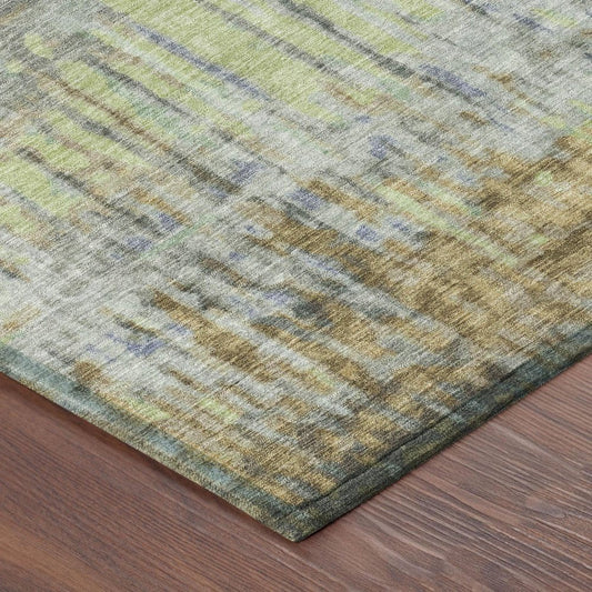9' X 12' Khaki And Taupe Abstract Washable Indoor Outdoor Area Rug HomeRoots