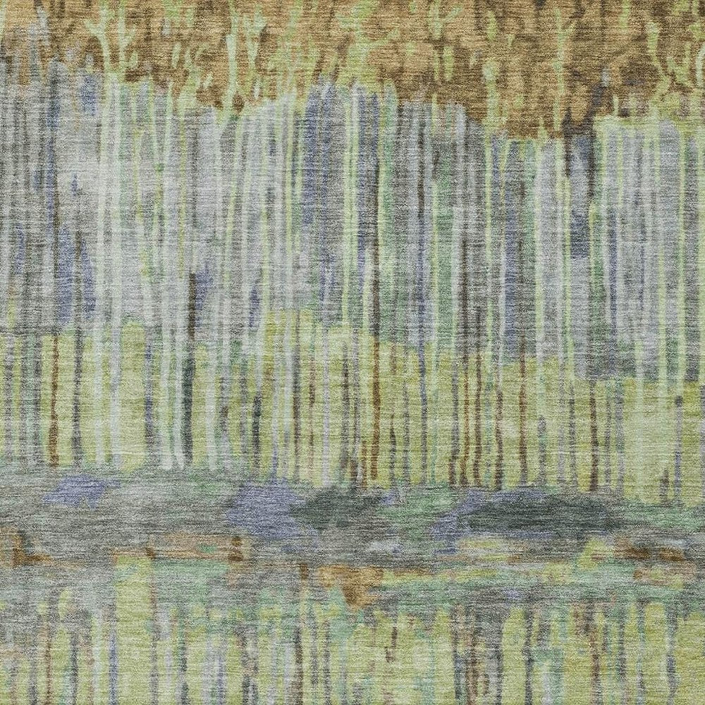 9' X 12' Khaki And Taupe Abstract Washable Indoor Outdoor Area Rug HomeRoots