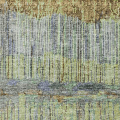 10' X 14' Khaki And Taupe Abstract Washable Indoor Outdoor Area Rug HomeRoots