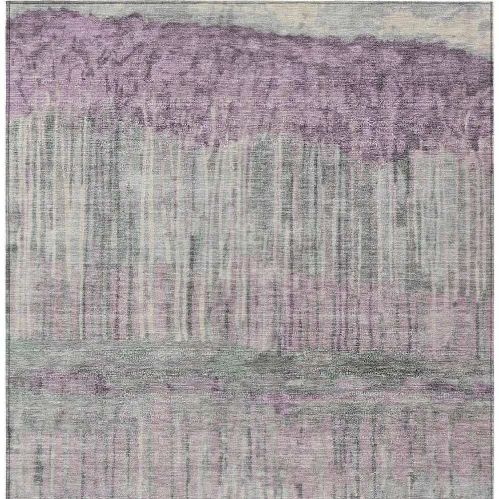8' X 10' Lavender And Plum Abstract Washable Indoor Outdoor Area Rug HomeRoots