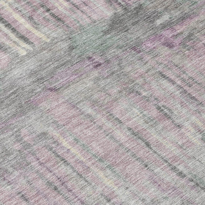 8' X 10' Lavender And Plum Abstract Washable Indoor Outdoor Area Rug HomeRoots