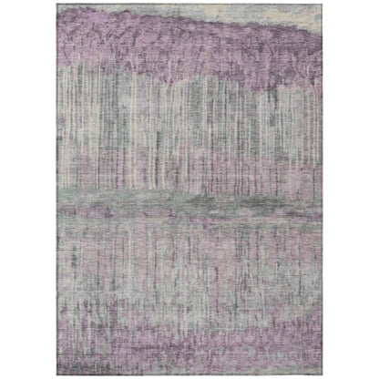 10' X 14' Lavender And Plum Abstract Washable Indoor Outdoor Area Rug HomeRoots