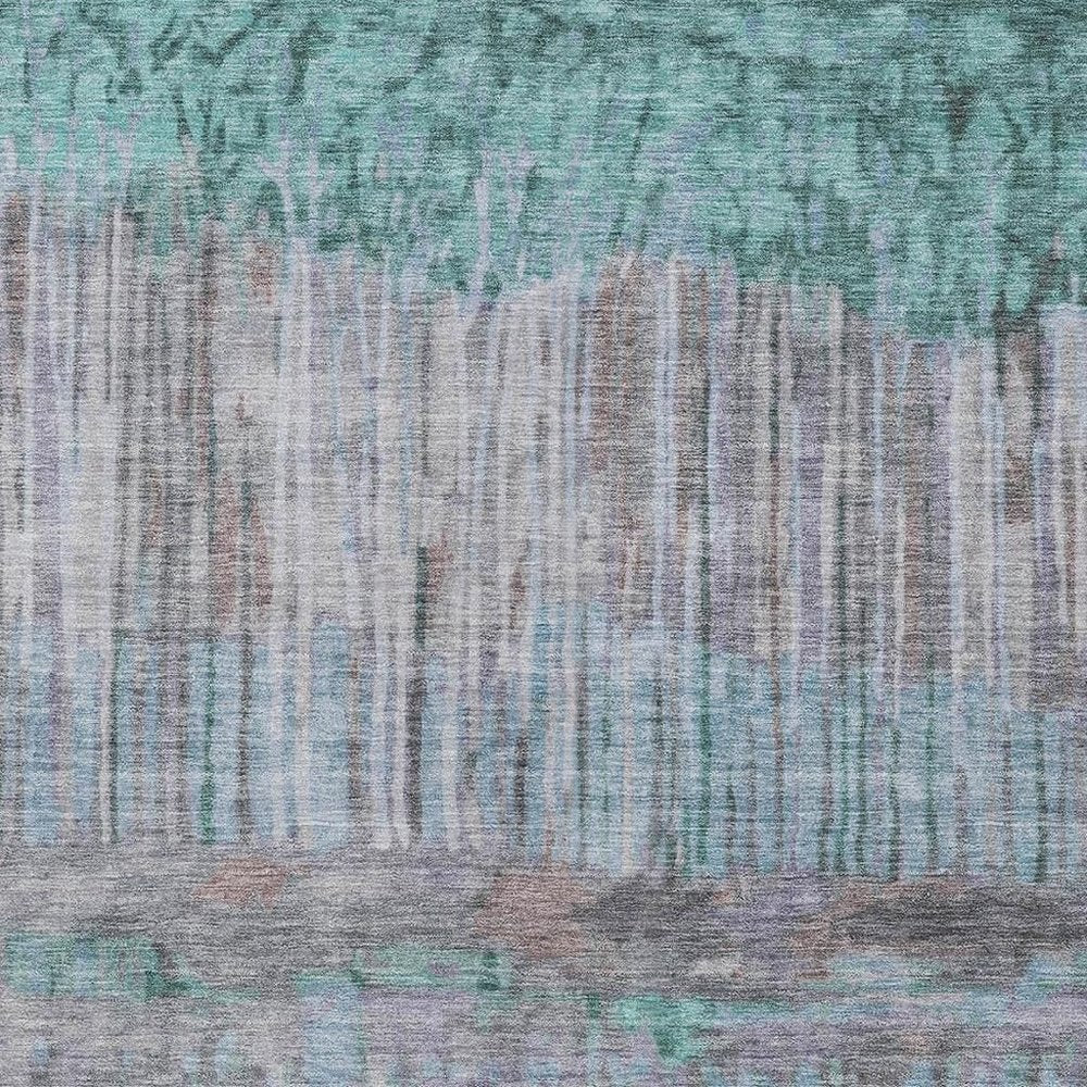 3' X 5' Teal Blue And Taupe Abstract Washable Indoor Outdoor Area Rug HomeRoots