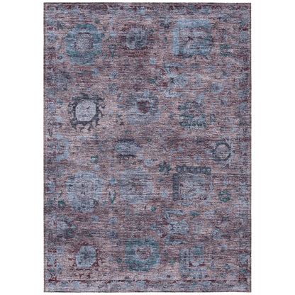 5' X 8' Plum And Brown Abstract Washable Indoor Outdoor Area Rug HomeRoots
