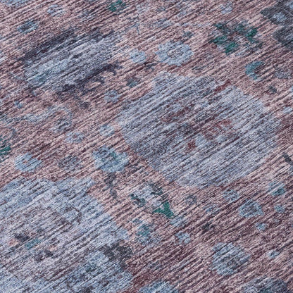 8' X 10' Plum And Brown Abstract Washable Indoor Outdoor Area Rug HomeRoots