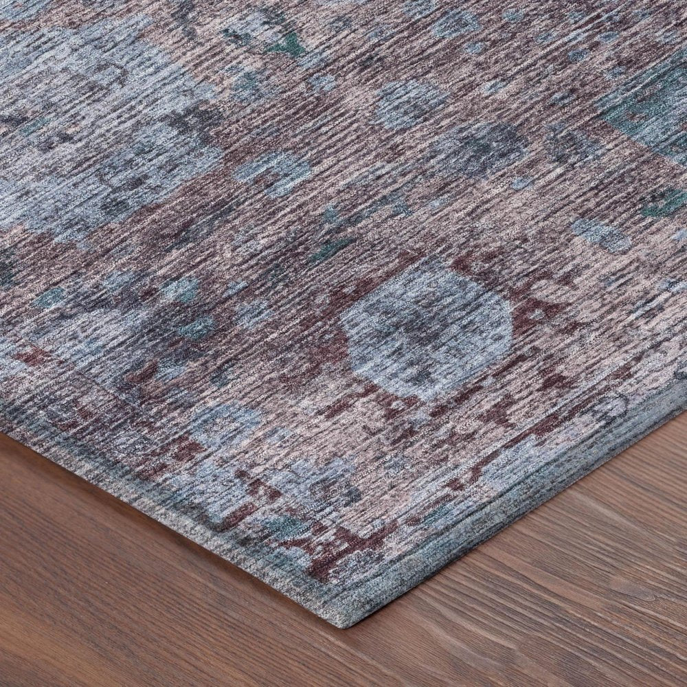 9' X 12' Plum And Brown Abstract Washable Indoor Outdoor Area Rug HomeRoots