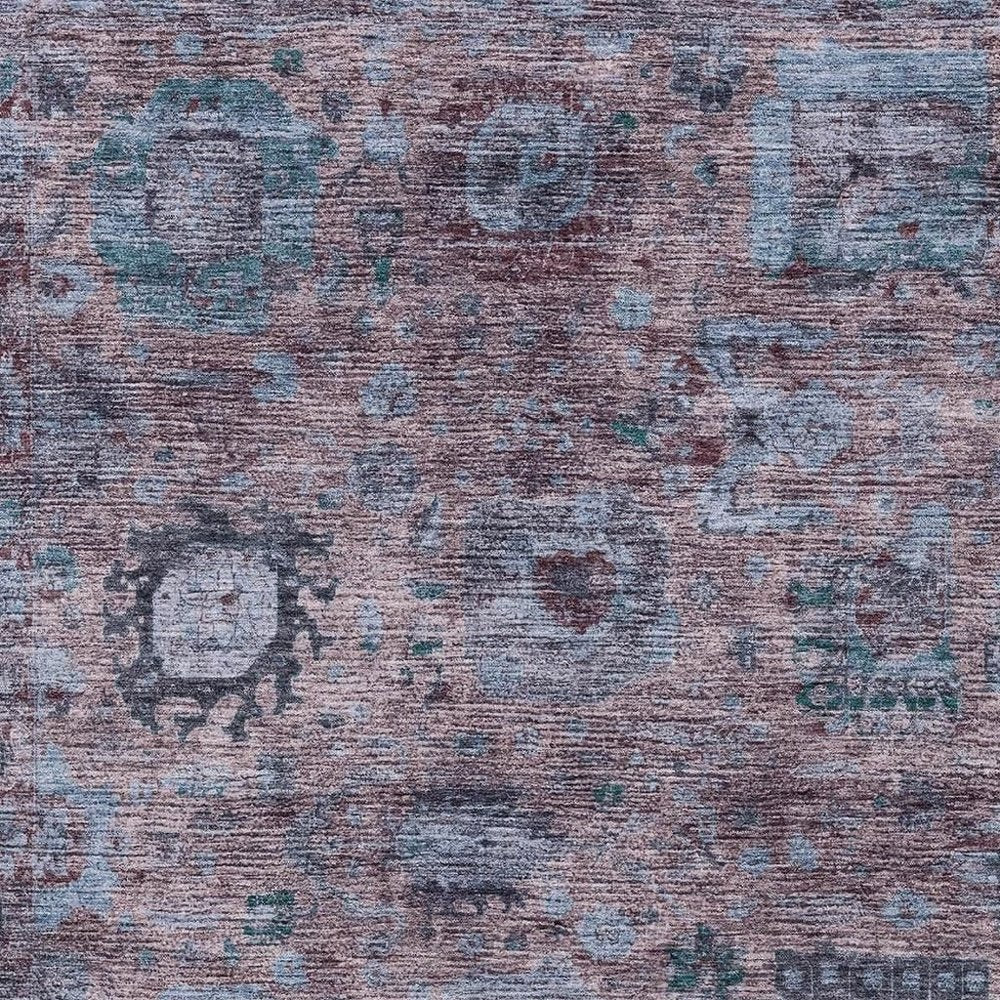 9' X 12' Plum And Brown Abstract Washable Indoor Outdoor Area Rug HomeRoots