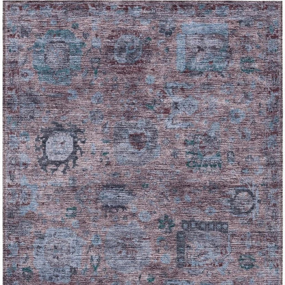 9' X 12' Plum And Brown Abstract Washable Indoor Outdoor Area Rug HomeRoots