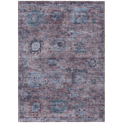 10' X 14' Plum And Brown Abstract Washable Indoor Outdoor Area Rug HomeRoots