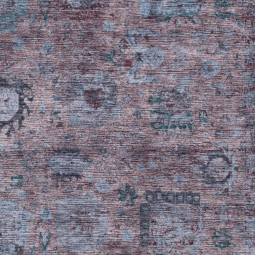 10' X 14' Plum And Brown Abstract Washable Indoor Outdoor Area Rug HomeRoots