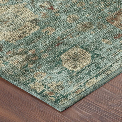 3' X 5' Blue And Teal Blue Abstract Washable Indoor Outdoor Area Rug HomeRoots