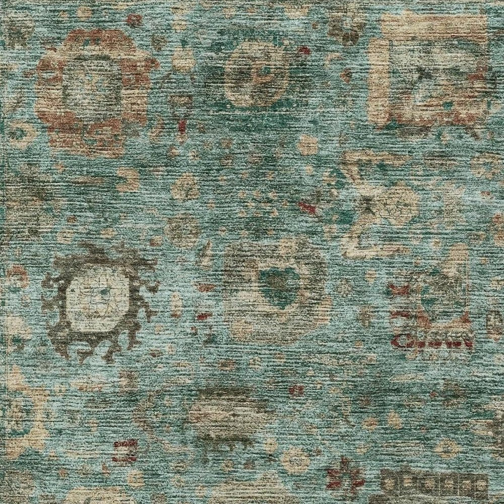 3' X 5' Blue And Teal Blue Abstract Washable Indoor Outdoor Area Rug HomeRoots
