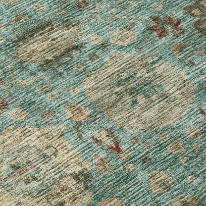 5' X 8' Blue And Teal Blue Abstract Washable Indoor Outdoor Area Rug HomeRoots