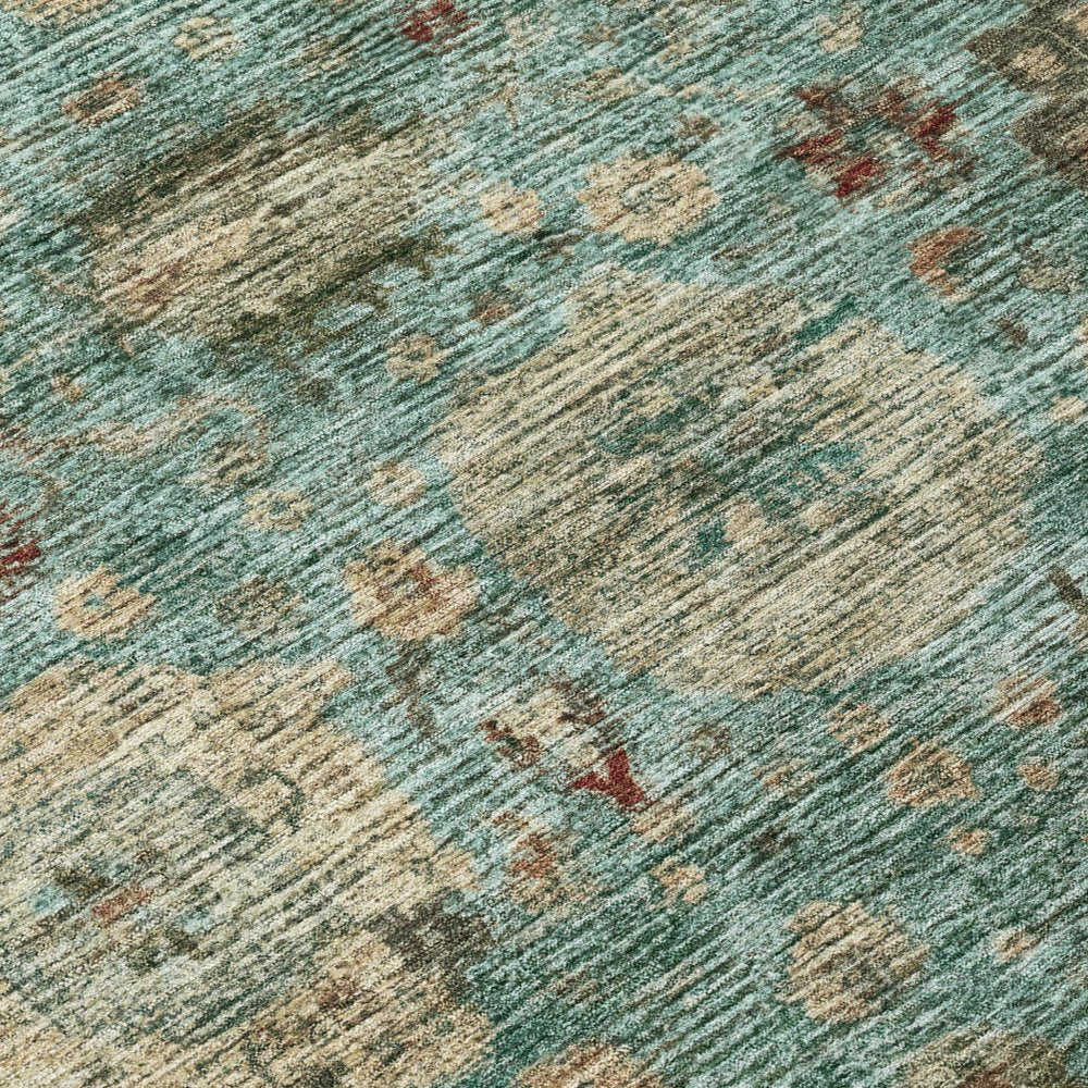 8' X 10' Blue And Teal Blue Abstract Washable Indoor Outdoor Area Rug HomeRoots