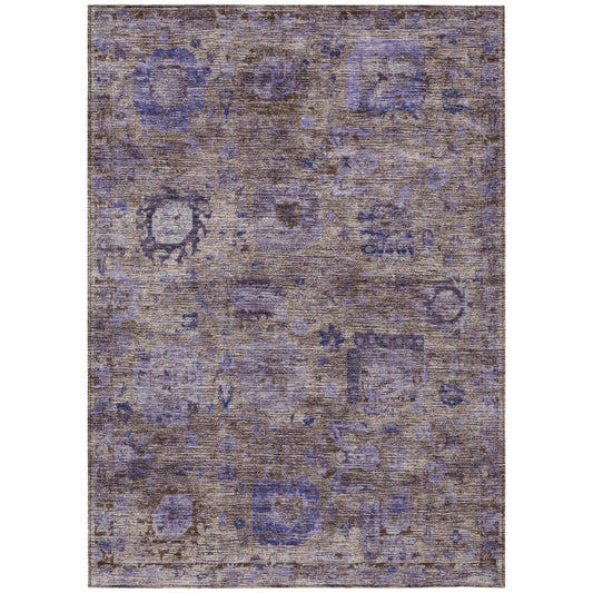 5' X 8' Brown And Plum Abstract Washable Indoor Outdoor Area Rug HomeRoots