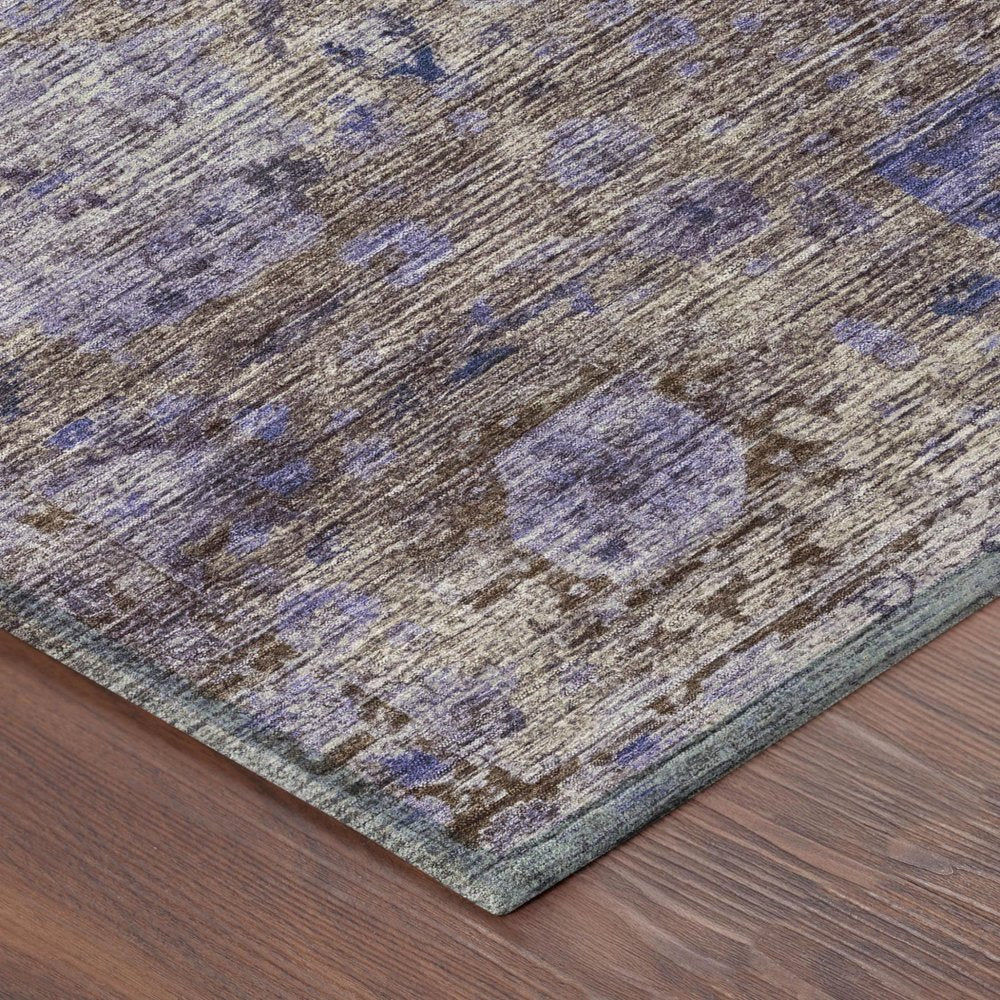 5' X 8' Brown And Plum Abstract Washable Indoor Outdoor Area Rug HomeRoots
