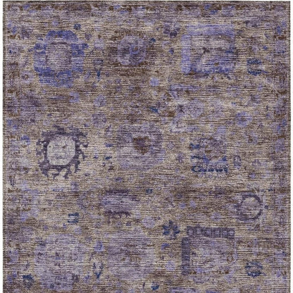 5' X 8' Brown And Plum Abstract Washable Indoor Outdoor Area Rug HomeRoots
