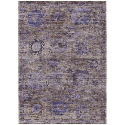 9' X 12' Brown And Plum Abstract Washable Indoor Outdoor Area Rug HomeRoots