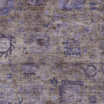 9' X 12' Brown And Plum Abstract Washable Indoor Outdoor Area Rug HomeRoots
