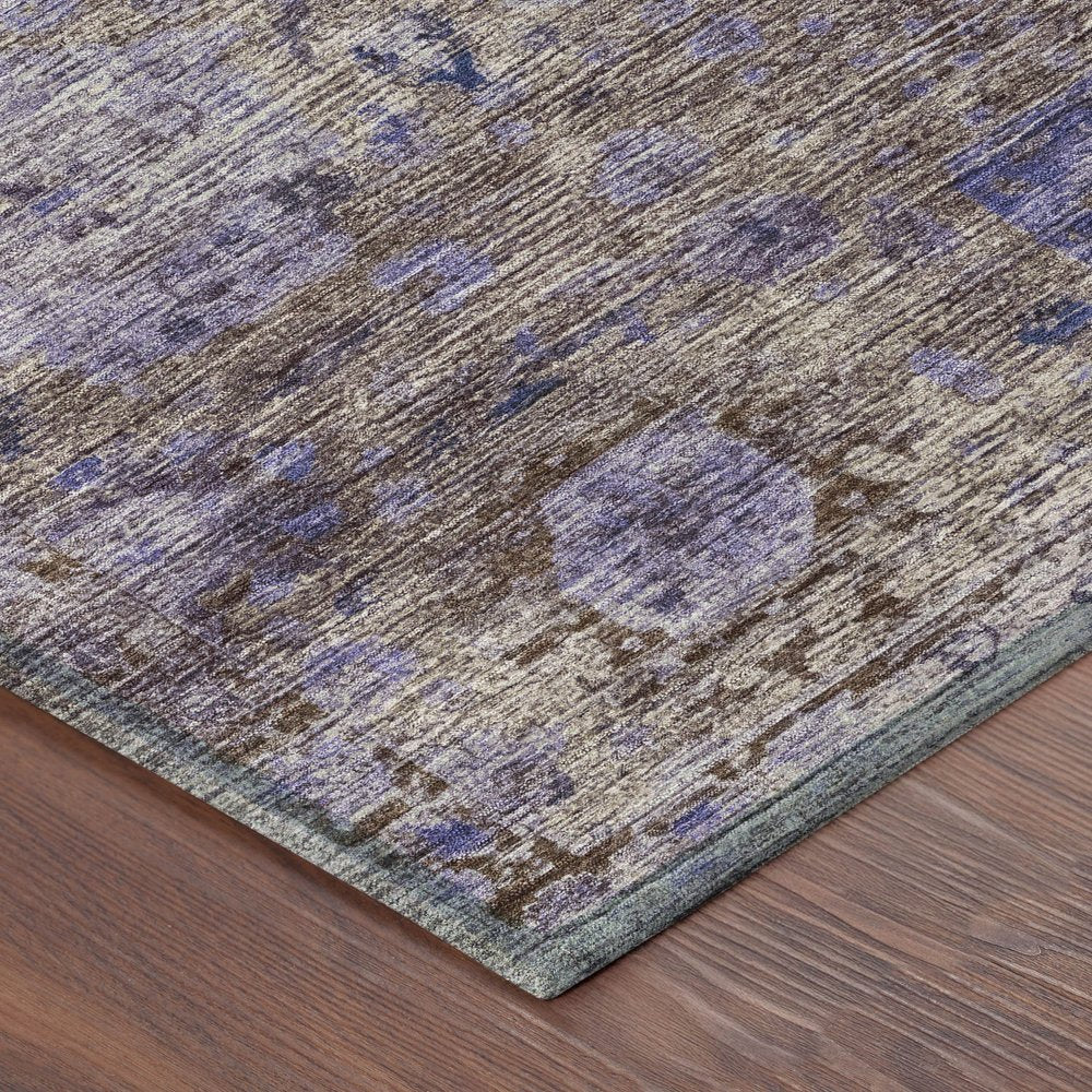 10' X 14' Brown And Plum Abstract Washable Indoor Outdoor Area Rug HomeRoots