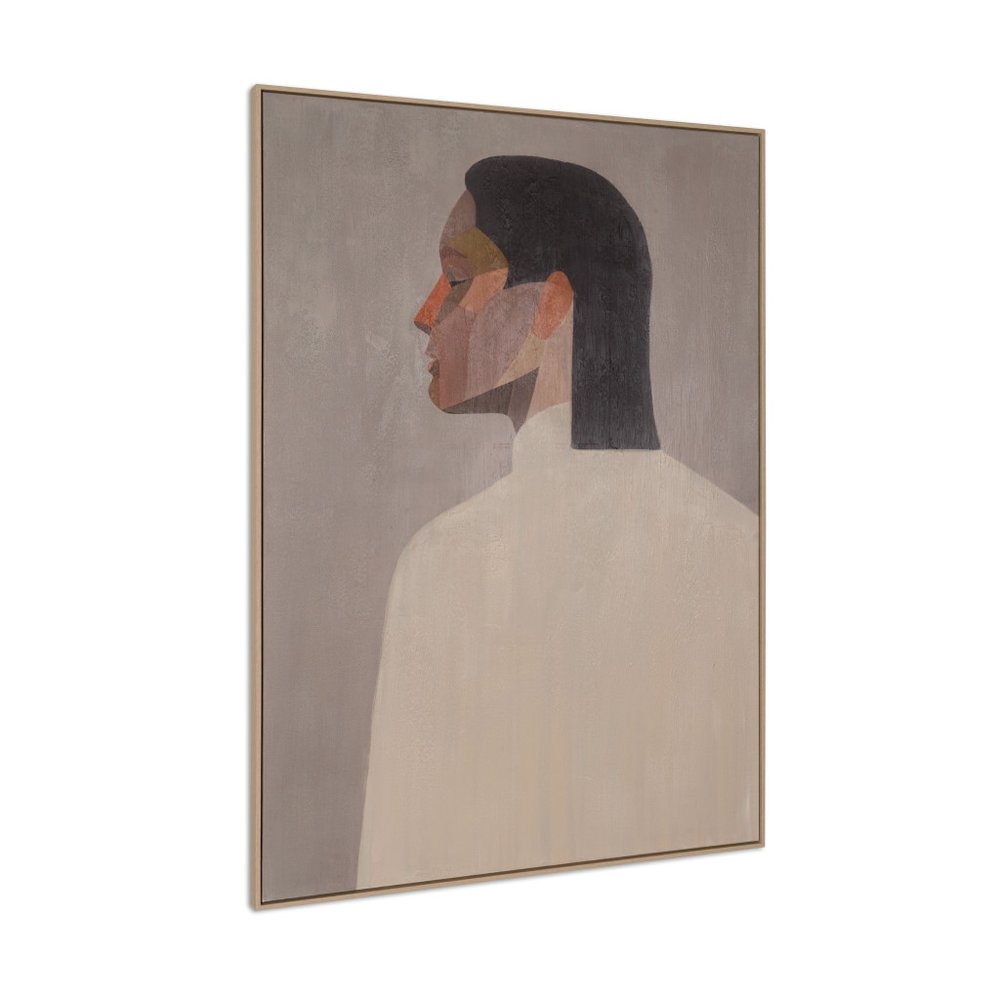 Unspoken Hand Painted Light Brown Floater Frame Wall Art