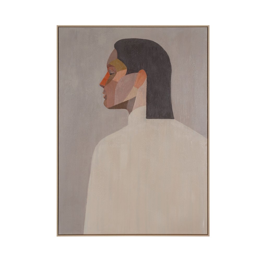 Unspoken Hand Painted Light Brown Floater Frame Wall Art — view 2