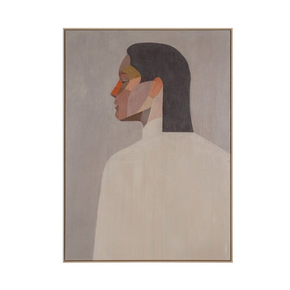 Unspoken Hand Painted Light Brown Floater Frame Wall Art