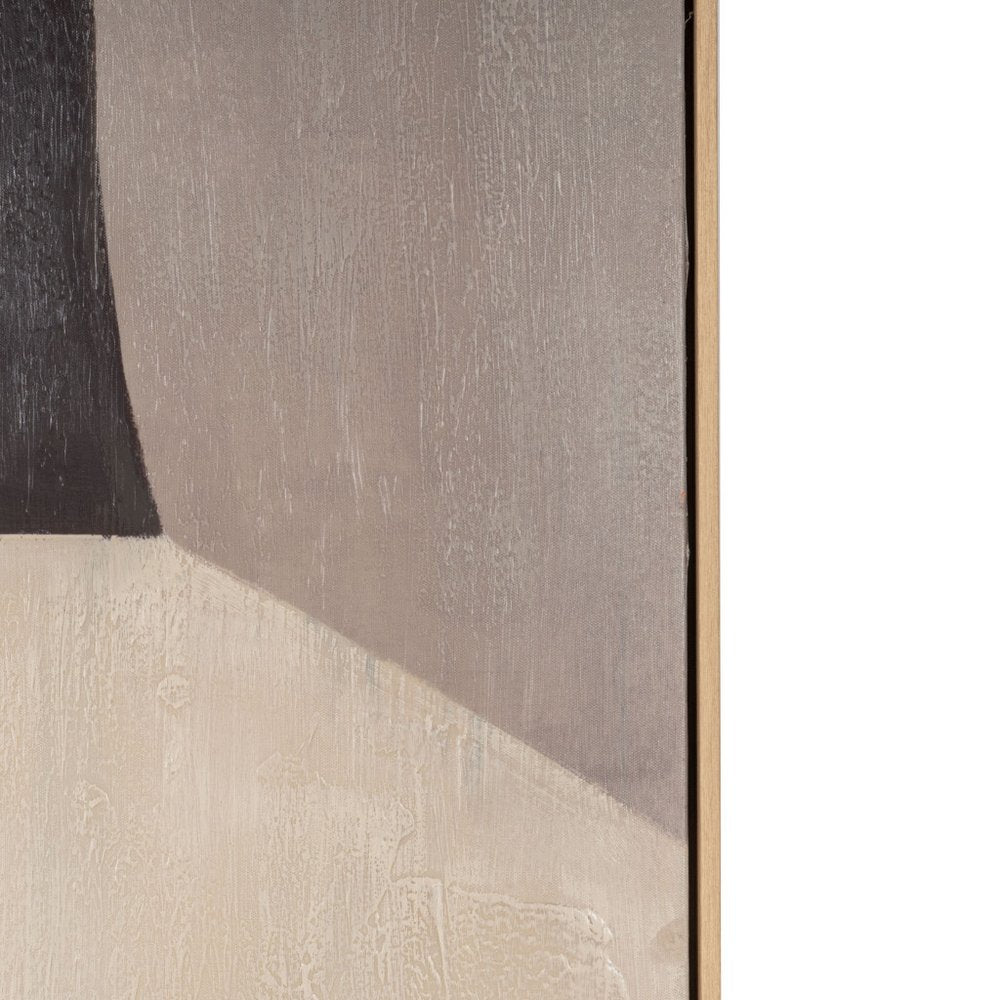 Unspoken Hand Painted Light Brown Floater Frame Wall Art