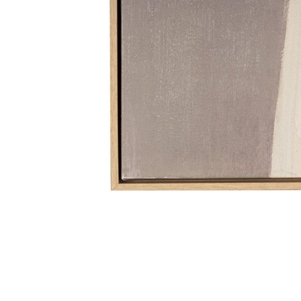 Unspoken Hand Painted Light Brown Floater Frame Wall Art