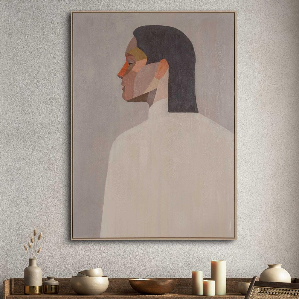 Unspoken Hand Painted Light Brown Floater Frame Wall Art — view 6
