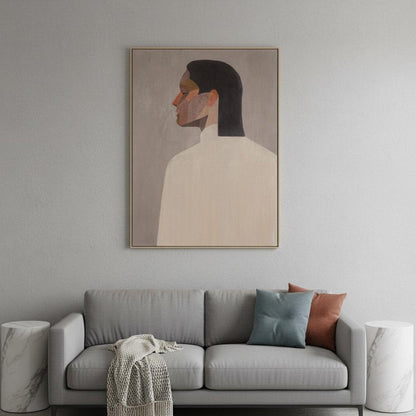 Unspoken Hand Painted Light Brown Floater Frame Wall Art