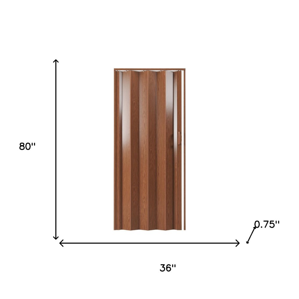 80" X 36" Walnut PVC Accordion Door — view 1