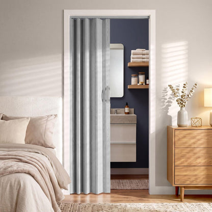 80" X 36" Gray PVC Accordion Door