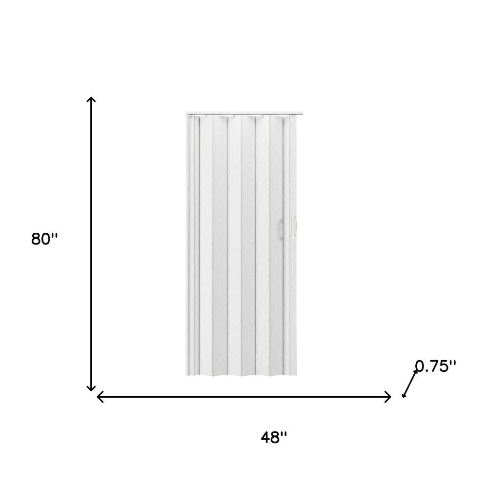 80" X 48" White PVC Accordion Door