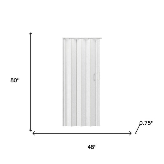 80" X 48" White PVC Accordion Door