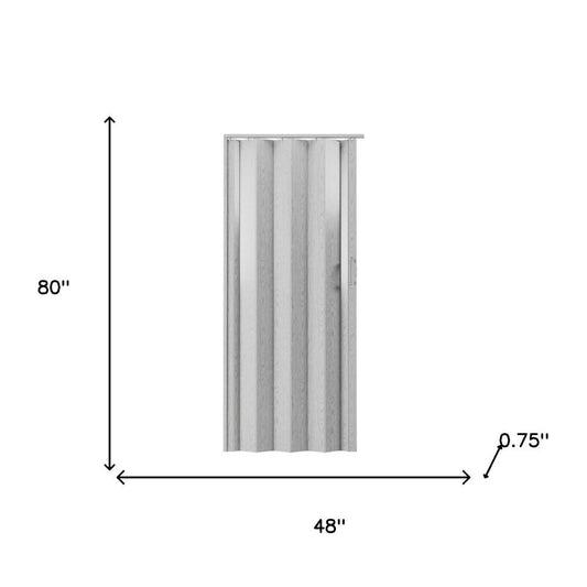 80" X 48" Gray PVC Accordion Door