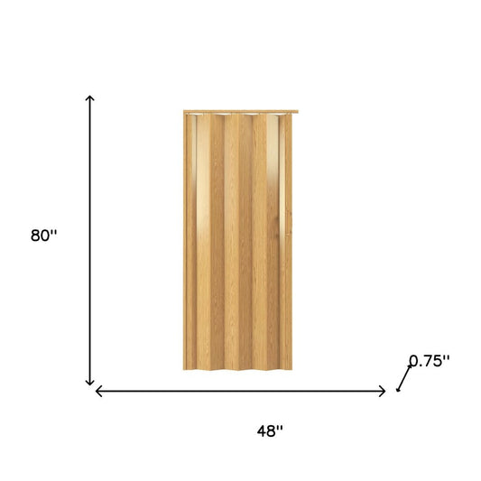 80" X 48" Golden Brown PVC Accordion Door