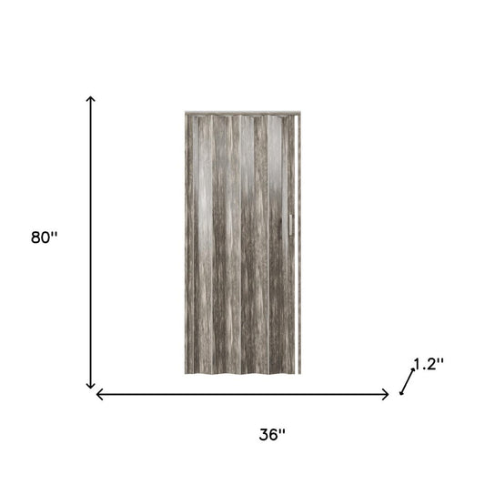 80" X 36" Taupe PVC Accordion Door