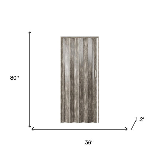 80" X 36" Taupe PVC Accordion Door