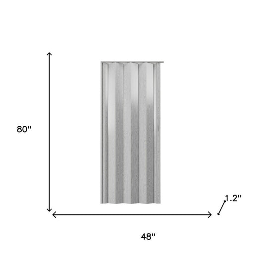 80" X 48" Granite Gray PVC Accordion Door