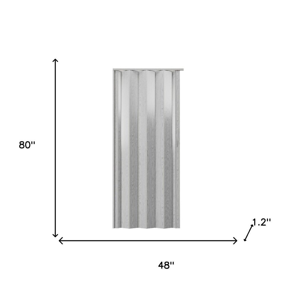 80" X 48" Granite Gray PVC Accordion Door — view 1