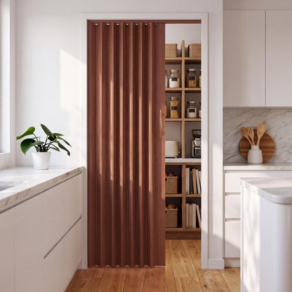80" X 48" Walnut PVC Accordion Door