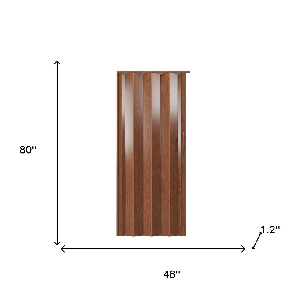 80" X 48" Walnut PVC Accordion Door — view 1